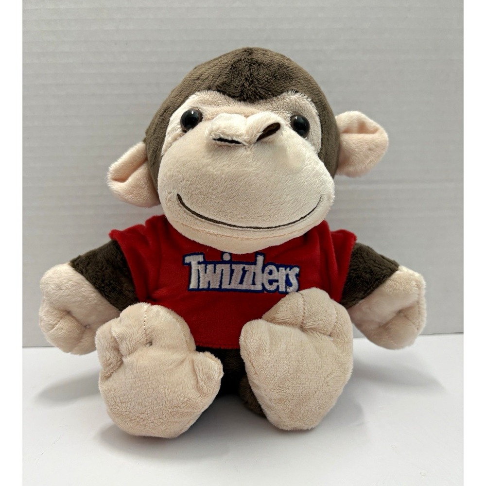 Animal Adventure Hershey Twizzlers Monkey Plush Red Shirt Washable Brown 2519225